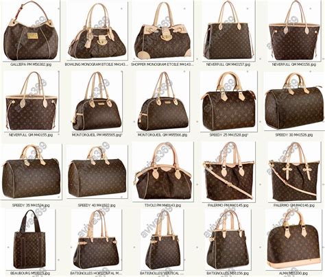 list of lv bags